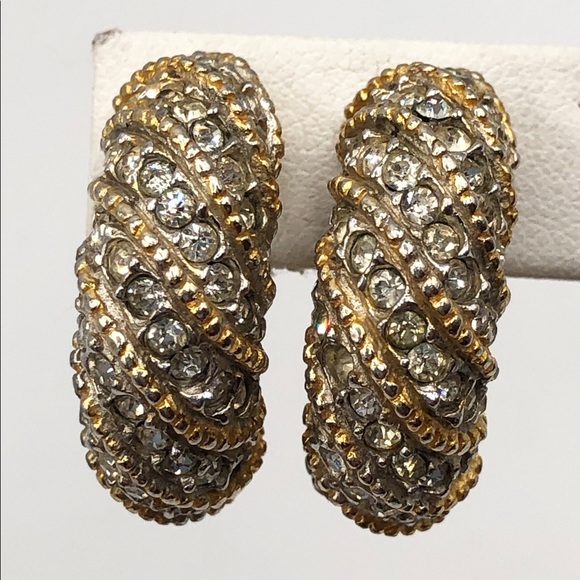 Vintage KJL Kenneth Jay Lane Rhinestone Earrings - Picture 5 of 7